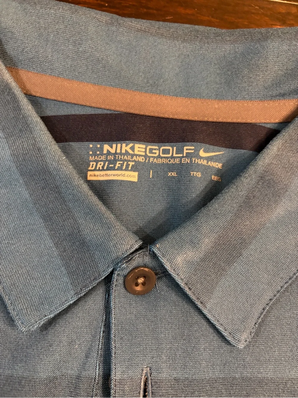 Nike Teal Blue Horizontal-Stripe Golf Polo men’s size xxl